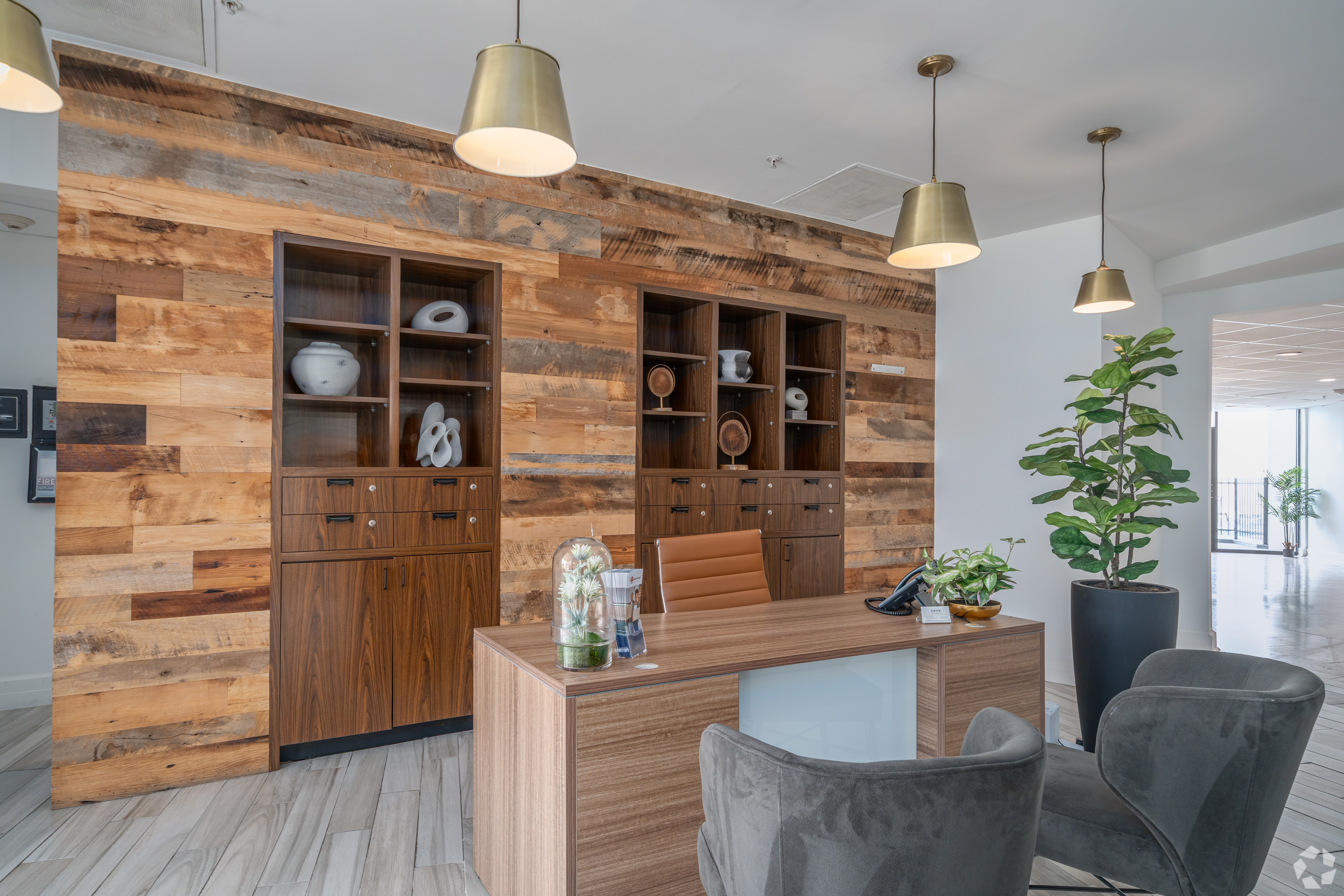 apartment clubhouse with wood accents